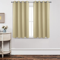 Joydeco Blackout Curtains 45 Inch Length 2 Panels Set, Thermal Insulated Long Curtains& Drapes 2 Burg, Christmas Curtains For Living Room Bedroom Window