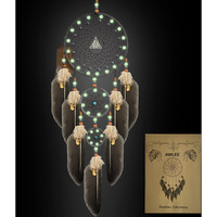 Dream Catchers Handmade Feather Native Home Wall Decoration Brown
