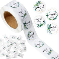 Colarr 500 Pieces Mint To Be Label Stickers Wedding Party Favors Sticker Labels 1 Inch Round Botanical Theme Wedding Stickers For Guests (Greenery)