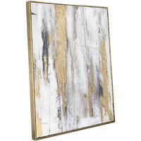 Zessonic Abstract Wall Art With Gold Foil - Gold And Gray Canvas Artwork With Glitter Texture For Modern Style Decor,Framed, Ready To Hang