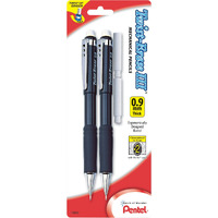 Pentel Twist-Erase Iii Mechanical Pencils, 0.9 Mm, Assorted Barrel Colors, Pack Of 2 Pencils