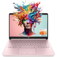 Hp Portable Laptop (Include 1 Year Microsoft 365), 14 Hd Display, 8Gb Ram, 64Gb Emmc, Intel Quad-Core N4120, Student And Business, Webcam, Hdmi, Wi-Fi, Rj-45, Windows 11 Home, Pink
