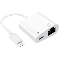 Lightning To Ethernet Adapter, [Apple Mfi Certified] 2 In 1 Rj45 Ethernet Lan Network Adapter With Charge Port Compatible With Iphone/Ipad/Ipod, Plug And Play, Supports 100Mbps Ethernet Network