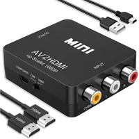 Rca To Hdmi Converter, Rca To Hdmi Adapter, 1080P Mini Rca Composite Cvbs Av To Hdmi Video Audio Converter Adapter Support Pal/Ntsc For N64 Wii Ps2 Ps3 Xbox Vhs - With Hdmi Cable
