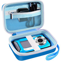 Gwcase Digital Camera Case Compatible With Camkory/For Yisence/For Vahoiald/For Kodak Pixpro/For Canon Powershot Elph 180 190/ For Sony Dscw800 Dscw830 Kids Camera With Sd Card And Cable -Blue