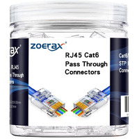 Zoerax 100-Pack Rj45 Cat6 Pass Through Connector Rj45 Modular Plugs For Solid Or Stranded Utp Cable