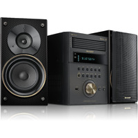 Sharp Xl-Bh250(Gl) Limited Edition 5-Disc Micro Shelf Executive Speaker System With Bluetooth, Usb Port For Mp3 Playback, Am/Fm, Audio In For Digital Players, Champagne Gold And Carbon Fiber Finish