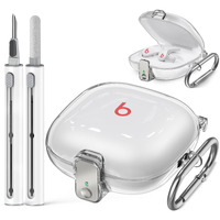 Inesore With Lock Clear Case For Beats Fit Pro Case Cover, Multifunctional Cleaner Pen Tool For Beats Fit Pro Earbuds(Clear)