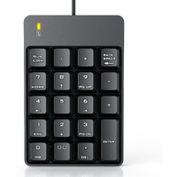 Wired Number Pad, Usb Numeric Keypad 19 Key Number Keypad Keyboard For Laptop Pc Computer Notebook, Big Print Letters - Black