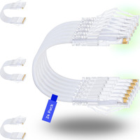 Rapink Patch Cables Cat6/ Cat6A 1Ft (24 Pack) Slim, Cat6A Ethernet Patch Cable 10G Support, Snagless Cat 6 Patch Cable For Patch Panel To Switch, Flexiable Cat6 Ethernet Cable White