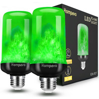 Hompavo ?Upgraded? Led Flame Light Bulbs, Green Flickering Light Bulbs With Upside Down Effect, E26 Flame Bulb For Home Halloween St. Patrick's Day Christmas Decorations Indoor & Outdoor, 2 Pack