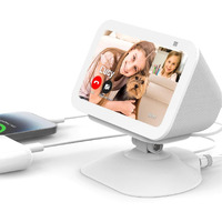 Adjustable Charging Stand For Echo Show 5 (3Rd Gen) &Cell Phone, Tilt + Swivel Stand Multi Angle Rotation Magnetic Anti-Slip Base For Show 5 Compatible With Mobile Phones ,Can Charge Headphones(White)