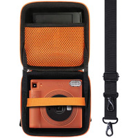 Aenllosi Hard Carrying Case Compatible With Fujifilm Instax Square Sq40/Sq1 Instant Camera,Mesh Pocket For Fujifilm Instax Square Film & Charging Cable(Inside Orange)