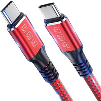 240W Thunderbolt 4 Cable 6.6Ft, Usb C Thunderbolt 4 Cable Monitor Cable Supports 40Gbps Data Transfer And Single 8K/Dual 4K Video Compatible With Thunderbolt 4/3 Monitor, Hub, Docking Stations-Red
