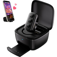 Remote Scrolling Ring For Tiktok, 2-In-1 Tik Tok Scroller Ring With Phone Holder, Wireless Page Turner For Ipad/Iphone Ebook Reading, Photo Taking Video Recording Remote For Ios Android Devices Black