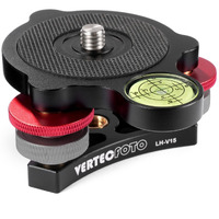 Vertecfoto ?Upgraded? Tripod Leveling Base : Bigger Bubble Level W/Crosshair, Fine Leveling Faster; Enlarged Lock Knobs, Lock Easier, Perfect For A Smart Telescope Or Panos; Max Load 33 Ib