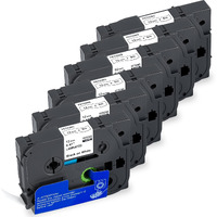 Label Maker Tape Tze-231 Replacement For Brother P-Touch Label Maker Pt-D210 D220 H110 D600 D400 By Fetions, Compatible With Tze Tz 12Mm X 8M 0.47 Laminated Waterproof Tape, Black On White,6 Pack