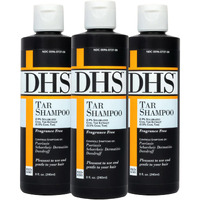 Dhs Person & Covey, Inc Coal Tar Shampoo - Anti Dandruff Shampoo For Men & Women, Psoriasis Shampoo & Dandruff Hair Care For Itchy Scalp, Unscented Seborrheic Dermatitis Shampoo - 8 Fl Oz, Pack Of 3