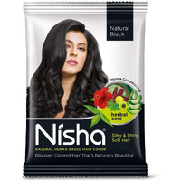 Nisha Henna Based Color Dye For Hair (0.35 Ounce (Pack Of 10), Natural Black)