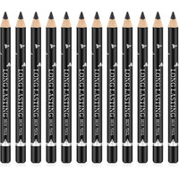 Go Ho 12 Pcs Black Eyebrow Eyeliner Pencils Makeup Pen,Sweatproof Eye Brow Pencil Black,Long-Lasting Nice Color Eye Brow Gel Pen Makeup Brow Tint Pencils(Black)