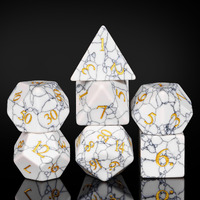 Udixi Howlite Stone Dice Set D&D 7Pcs Gemstone Dice Polyhedral Dnd Dice With Gift Case For Dungeons And Dragons Role Playing Games Mtg Tabletop Games