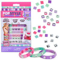 Cool Maker Popstyle Bracelet Maker Expansion Pack, 50+ Gem Beads, 3 Friendship Bracelets, Bracelet Making Kit, Diy Arts & Crafts Kids Toys For Girls