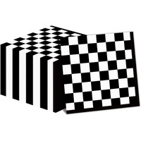 100 Pack Black And White Checkered Flag Party Napkins Disposable Race Car Birthday Party Supplies Racing Car Theme Party Paper Lunch Napkins For Baby Shower Kids Men Party Decorations Favors