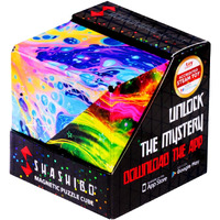 Shashibo Shape Shifting Box - Award-Winning, Patented Fidget Cube W/ 36 Rare Earth Magnets - Transforms Into Over 70 Shapes, Download Fun In Motion Toys Mobile App (Holographic - Cosmos)
