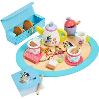 Bluey - Tea Party Set - Wooden 18-Piece Pretend Play Set With Tray, Teapot, Tea Cups, Biscuits, And Notepad For Children 3 Years And Up - Imaginative Fun And Role-Playing, Fsc Certified