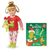 My Life As Grinch Sleepover 18 Inch Doll Christmas Holiday Collectible W/ Bonus (Blonde/Blue)