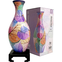 Pintoo 3D Puzzle Vase Unique Flower Vase Made By 160 Curved Plastic Puzzle Pieces House Warming Gift For Flower Arrangements And Home Decoration - [S1034] (Classic, Colorful Leaves)