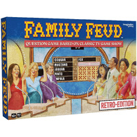 Family Feud Retro Edition Card Game, 1970S Episodes Questions & Answers, Party Game With Classic Twist, Traditional Gummed Pad With Survey Questions, Retro Scoreboard, Kick It Old School Style