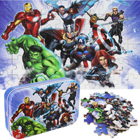 Avengers Jigsaw Puzzles For Kids Ages 4-8, 60 Piece Superhero Puzzles Learning Educational Puzzles For Children Girls And Boys, Packed In Tin Box(0665)