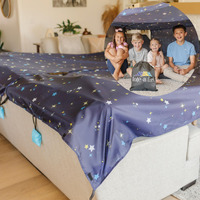 Toteafort Starry Original Blanket Fort Building Kit For Kids Ages 4-8 8-12 Portable Playhouse Play Tent Fort - Boy And Girl Indoor Outdoor 3 Blanket Tote A Fort Toy Set - Stem Fort Toy