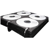 Vaultz Cd Binder Inserts - Pack Of 50 Dvd Storage Sleeves For Media Discs W/ 3 Ring Binder Holes - Holds 8 Cds Per Page, Black