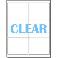 Crystal Clear Shipping Labels For Laser Printers - 4" X 3 1/3" - 6 Per Sheet - 10 Sheets / 60 Labels