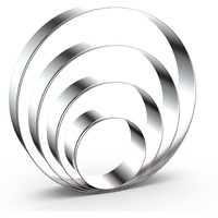 Circle Round Biscuit Cookie Cutter Set Large - 5 Inch, 4 Inch, 3 Inch, 2 Inch - Geometric Frame Plaque Cookie Cutters Shapes Molds - Stainless Steel