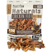 Mighty Paw Naturals Chicken Feet Dog Treats (30 Pack) | 100% Natural Dehydrated Chicken Feet For Dogs. Dried Chicken Feet For Dogs And Pets. Single Ingredient Chews