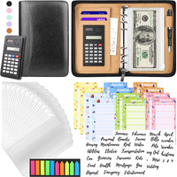 Budget Binder With Zipper Envelopes, Cash Envelopes For Budgeting, A6 Pu Leather Budget Planner 2024 With Cash Envelopes Calculator, Bill Money Organizer For Cash Saving Budget System Wallet