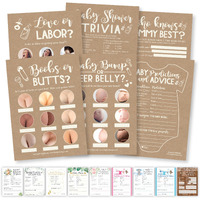 Hadley Designs 75 Rustic Baby Shower Games Gender Neutral, 6 Games Double Sided, Who Knows Mommy Baby Shower Game, Baby Shower Advice Cards, Baby Prediction And Advice Cards, Gender Reveal Games