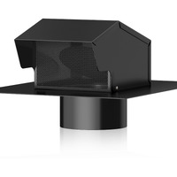 Hon&Guan 10 Inch Roof Exhaust Vent Cap - Heavy Duty Galvanized Steel Roof Vents For Houses, With Damper, For Home Ventilation System - Black