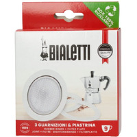 Bialetti Bia640310 Pack Of 3 Gaskets + 1 Plate, Tz.9, Stainless Steel
