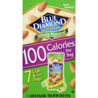 Blue Diamond Almonds Whole Natural 7 Grab & Go Bags - 4.38 Oz