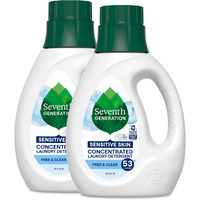 Seventh Generation Concentrated Laundry Detergent Liquid Free & Clear Fragrance Free 40 Fl Oz (Pack Of 2)