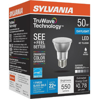 Sylvania Led Truwave Natural Series Par20 Light Bulb, 50W Equivalent, Efficient 6W, Medium Base, Dimmable, 5000K, Daylight - 1 Pack (40921) White