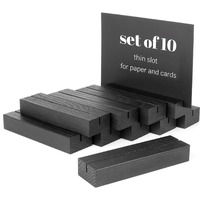 Toros Store 10 Pack Wood Place Card Holder - Black Wooden Table Number Holders , Name Place Cards Stand , Events Party Tabletop Sign Stands , Wedding & Birthday Stands For Photos, Pictures & Postcard