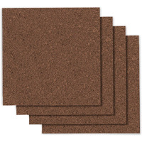 Quartet Cork Board Bulletin Board Tiles, 12" X 12", Corkboard, Mini Wall Bulletin Boards, Decorative Pin Boards For Home Office Decor, Home School Message Board, Modular, Dark Brown, 4 Pack (15050Q)