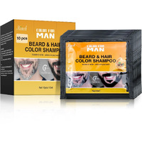 Black Beard Dye For Men - Instant Coloring, Darkening Sideburns, Mustache, And Facial Hair Grooming (10 Pack)