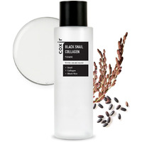 Coxir Black Snail Collagen Toner L Black-3-Complex: Black Rice, Bean, Sesame, Snail Mucin, Collagen, Hyaluronic Acid L Plumping&Moisturizing L Korean Skin Care, Korean Toner [150Ml /5.07 Fl.Oz]