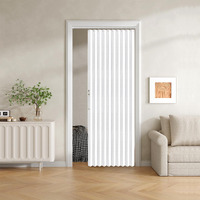 Jilron 100% Blackout Fabric Folding Door Curtain With Magnetic Closure - Accordion Style For Sliding Doors, Closets,Wardrobe And Temporary Door Solutions Doorway Curtains(W42 X L78, White,1 Panel)